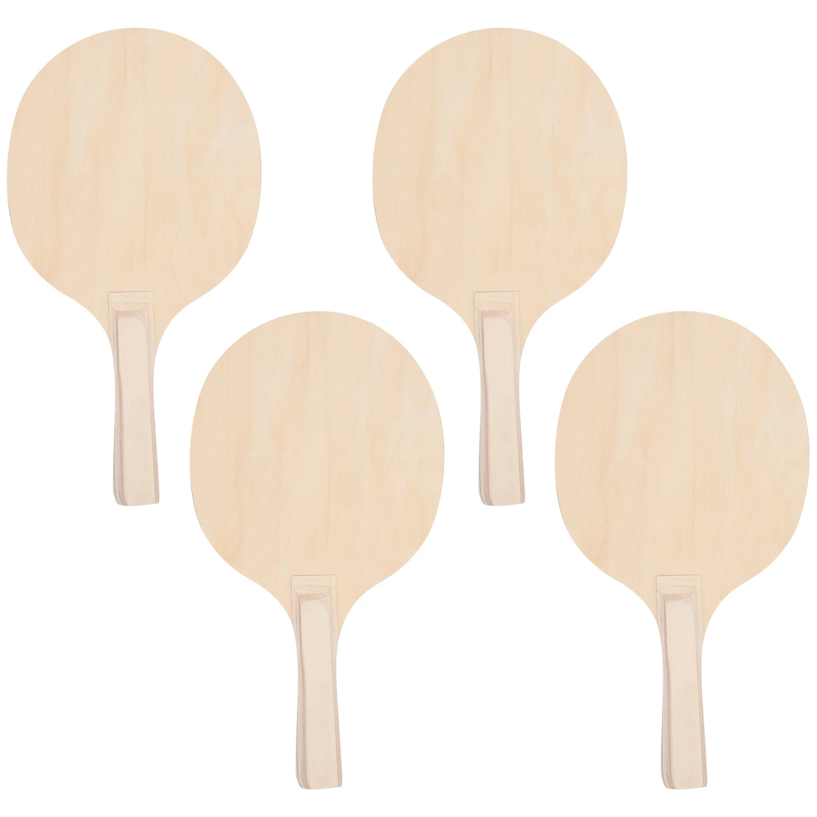 Solid Wooden Rackets 4pcs Lightweight Wooden Badminton Rackets Portable Paddle Set Large ...