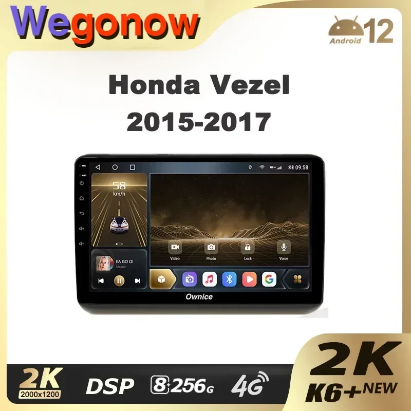 Ownice K6 + 2K 360 Per Honda Vezel Hr - V Hrv Hr V 2015 - 2017 Autoradio Lettore Video Multimediale Navigazione Stereo Gps Android 12