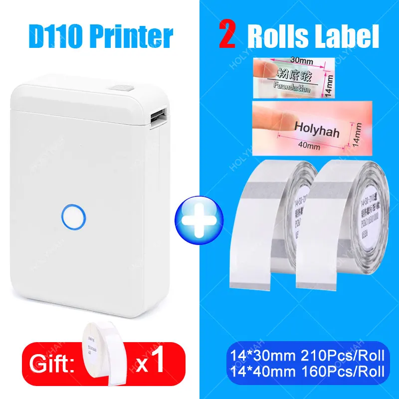 NiiMbot D110 Portable Label Maker Wireless Bluetooth Label Printer for Android iPhone Phone Office Home Name Tag Tape Sticker mini colour printer Printers