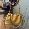VIELINE New Women's Drawstring Cloud Bag Blessing Bag Hobos Bag Real Leather One Shoulder Crossbody Bag Casual Bucket Bag 3