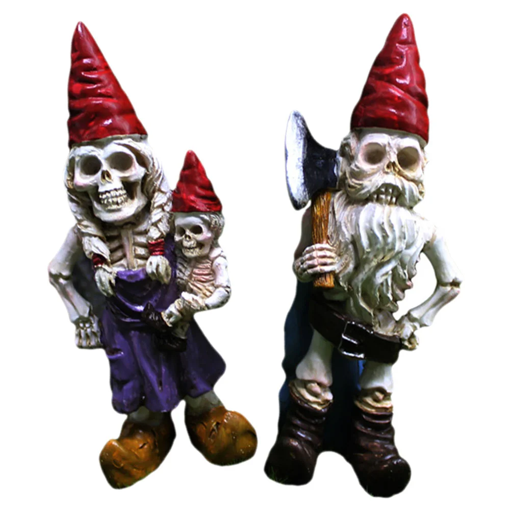 

2 Pcs Desk Gnome Garden Lawn Statue Gnomes Outdoor Small Decorations