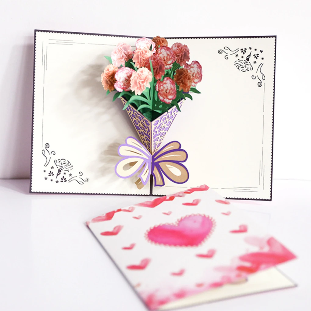 Greeting Card Handmade 3D Bouquet Flower Card Blessing Decoration Birthday  Mother's Day Gift| | - AliExpress