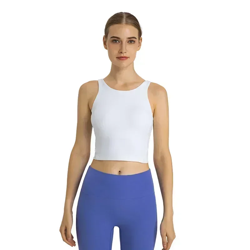 Lemon Women High Elasticity Yoga Vest With Chest Pad Bras Breathable Quick-drying Tank Top Fitness Running Sports Underwear