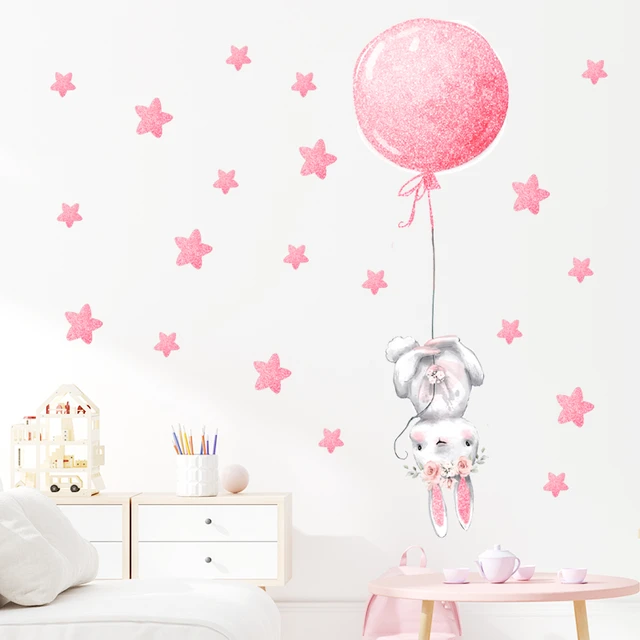 Autocollants muraux de lune de fille, de ballons, pour chambres d'enfants,  chambre de bébé, de pépinière