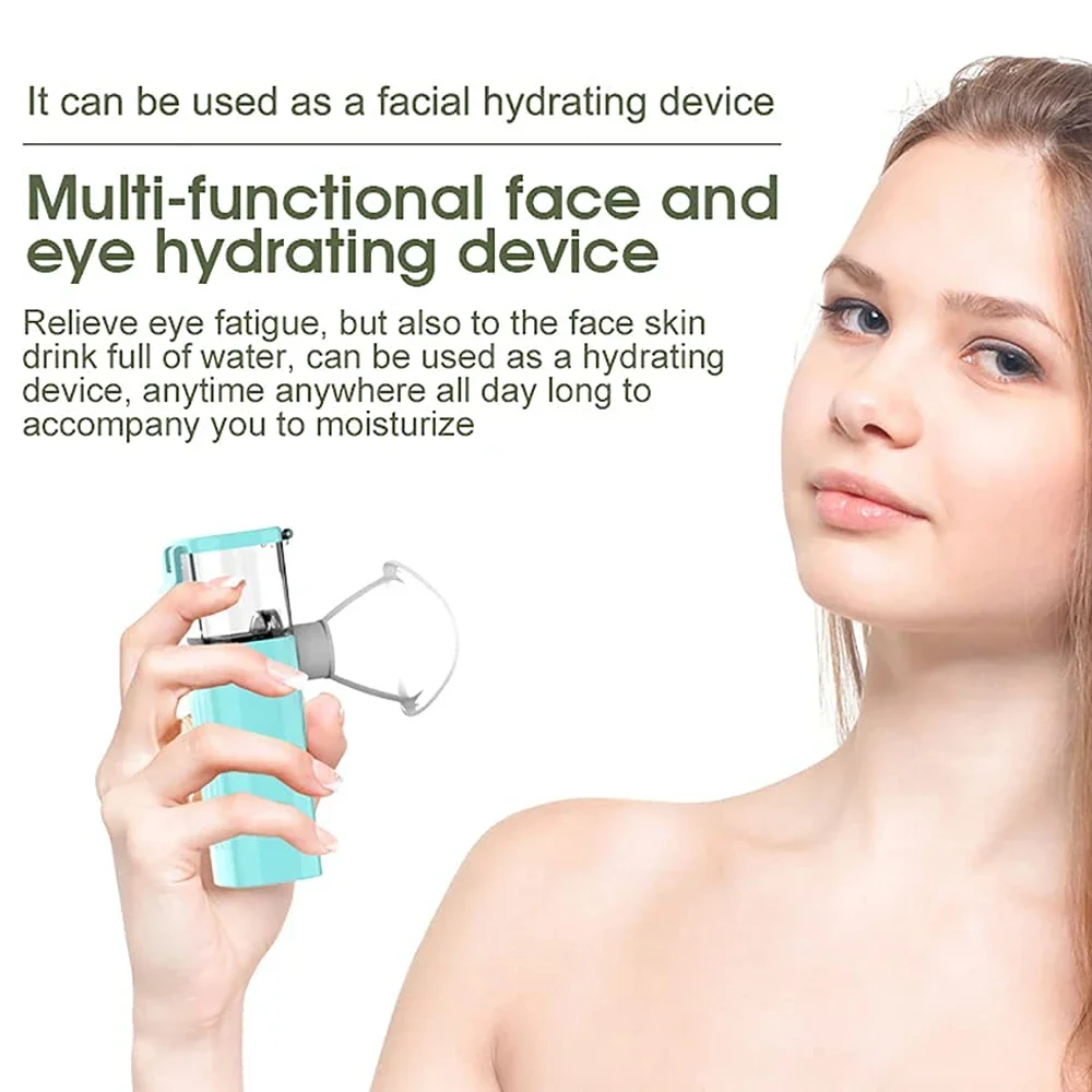 Portable Face Sprayer Eye Sprayer with Nozzle Mini Cool Mist Facial Steamer Handheld Hydrating Mist Sprayer for Face & Eyes