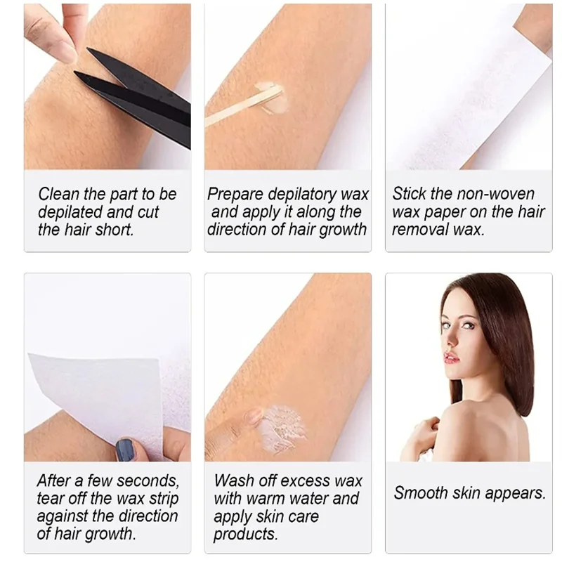 1 Roll 50m 100m Nonwoven Body Cloth Hair Remove Wax Paper Rolls Wax Strips For Hair Removal High Quality Hair Removal Epilator 5