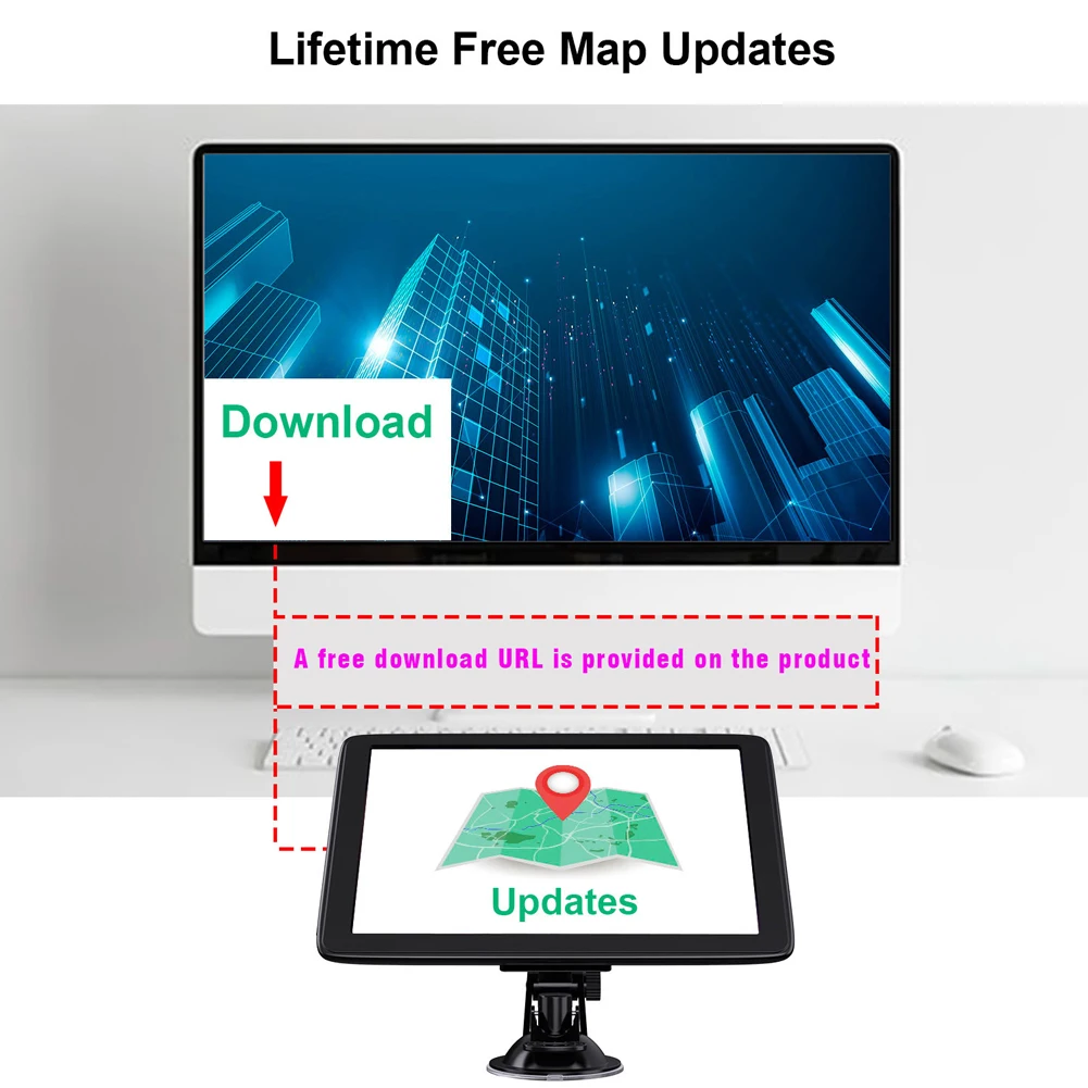 5인치 차량용 GPS 네비게이션 FM 송신기 차량용 GPS 네비게이터 음성 알림 휴대용 네비게이터 미니 USB TF EU AU 북미 지도
