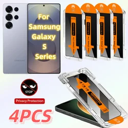 Advanced Privacy Protection: 4 - Piece Anti Peeping Tempered Glass Set - Galaxy S23+