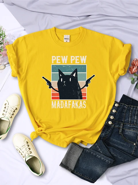 Pew Madafaks 여성 크루 넥 반팔 티셔츠: 스타일과 재미의 완벽한 조화