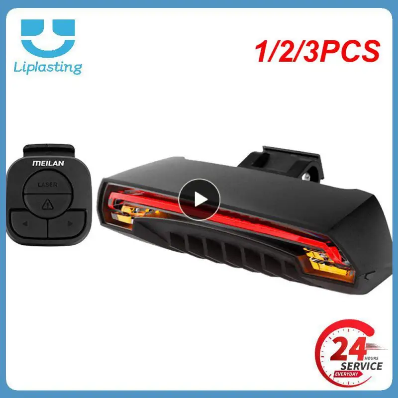 

1/2/3PCS Rear Light Wireless Remote Control Turning Lighting MTB Smart Brake Bike Taillight Night Cycling Warning Light