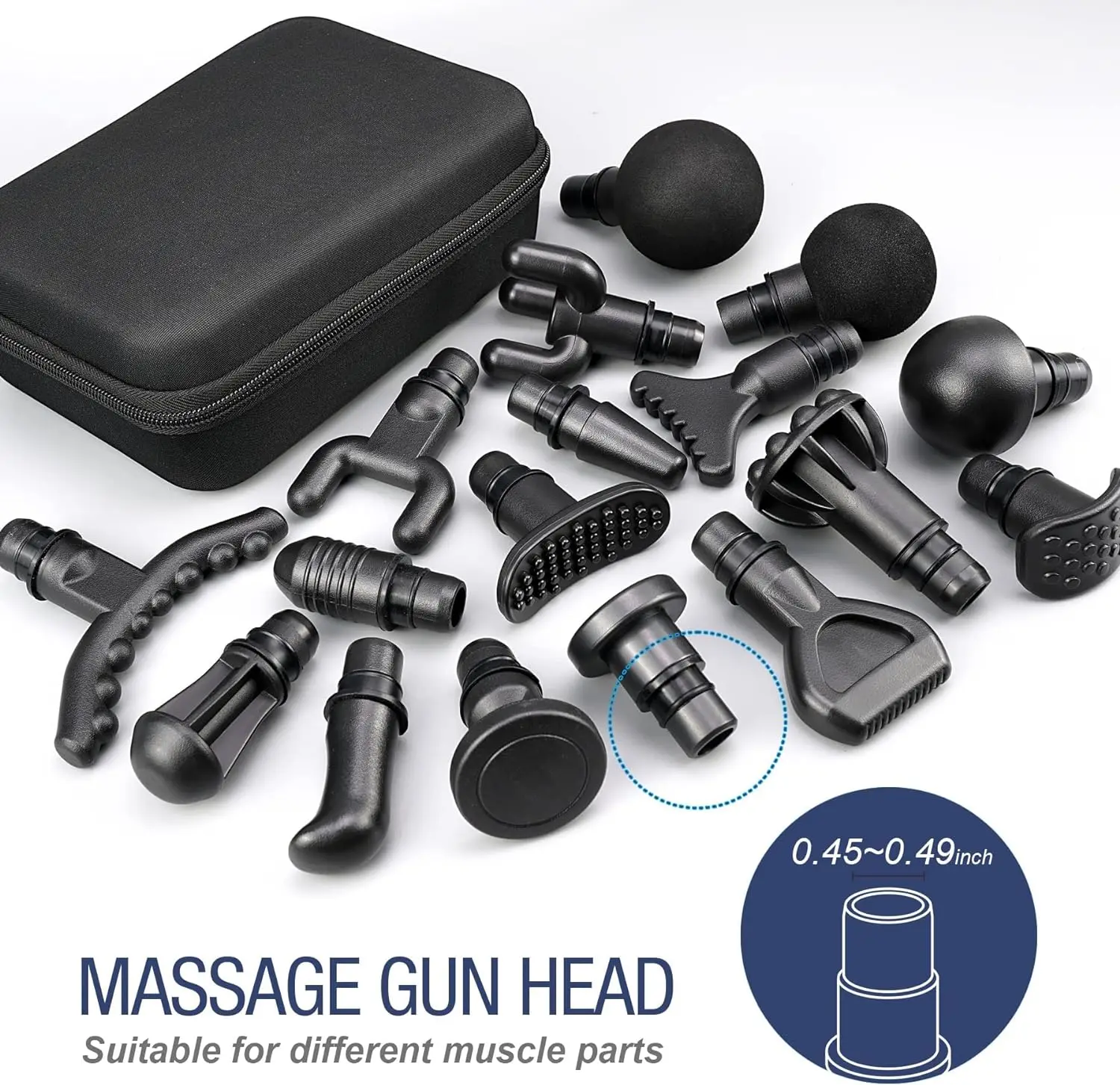 Massage Fascia Gun Heads for Fascia gun accessories deep percussion massager long massage stick rod shock ring 3pcs massage gun massage tool