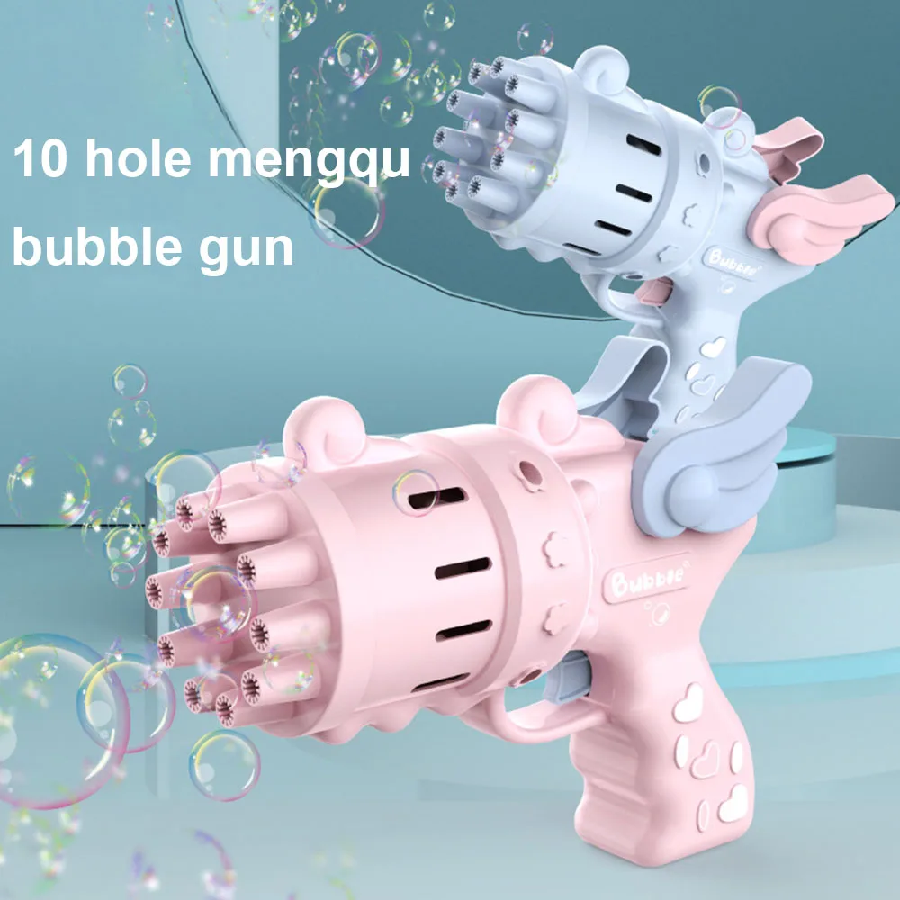 

10-Hole Huge Amount Bubble Machine with Leakproof Design Portable for Summer Easy Operation Two Colors Available Lightweight