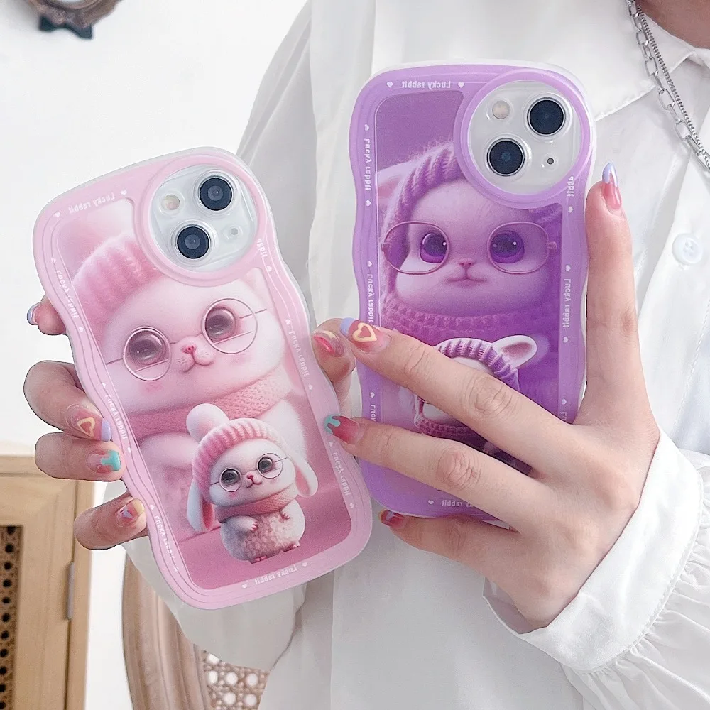 

13T Pro Silicone Case for Xiaomi Mi 13T Coque Poco X5 X3 F4 X4 M3 M4 Pro Funda Transparent Wave Edge Cartoon Cute Bunny Cover