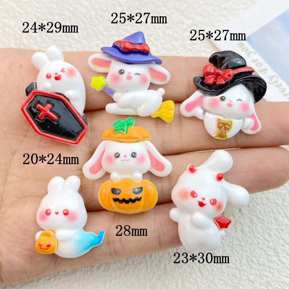 Description Picture 4 of item10Pcs New Cute Resin Animal Halloween Series Flat Back Parts Embellishments For Hair Bows Accessories