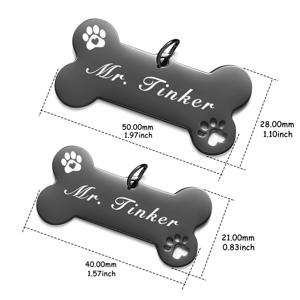 Pet ID Tags Personalized Shiny Steel Free Engraving For Dog Kitten Puppy