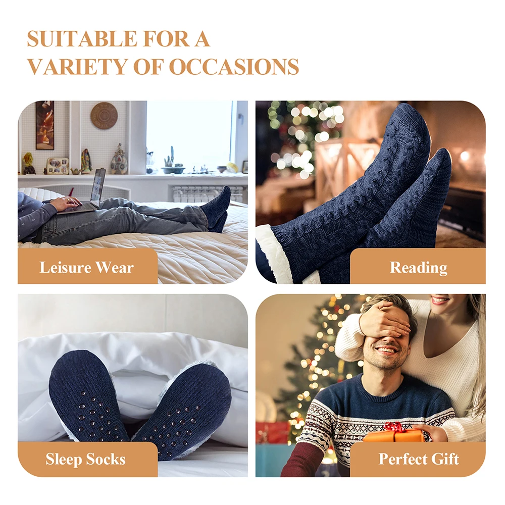 Thickened Winter Woven Thermal Cashmere Socks Floor Socks Women's Carpet Home Plus Socks Velvet Sleep Socks Slippers Leg Cover