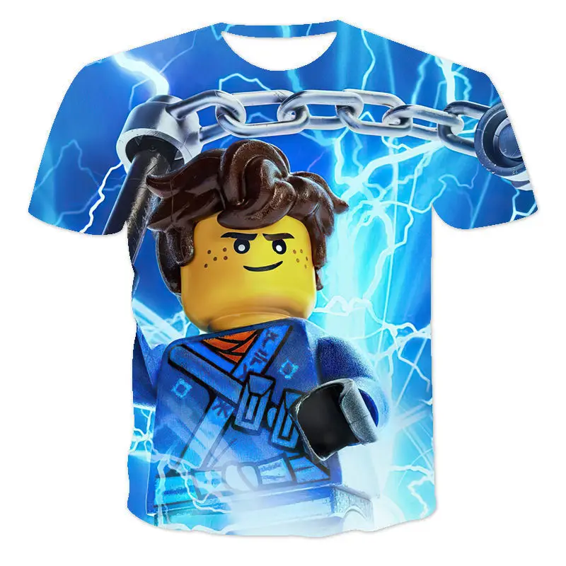 

ROBLOX Summer Neck Short-sleeved 3D Kids Cartoon Print Splicing T-shirt O-neck Sport T-shirt Boys Girls Tops High Short Sleeve