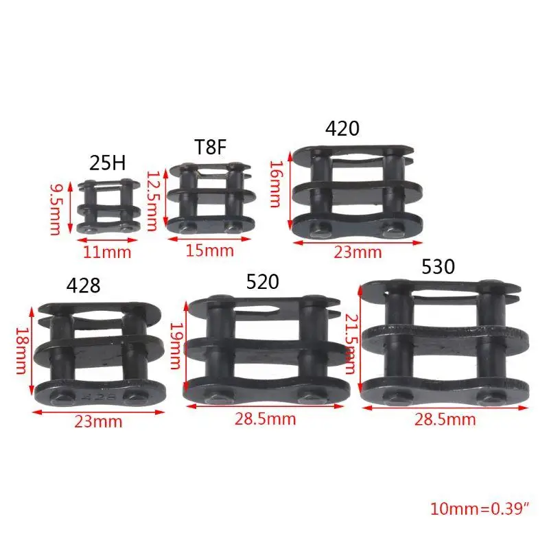 Motorcycle Chain Lock Buckle 428/420/25H/T8F/415H Easy To Install Strength and Great Durability motorcycle chain lock buckle