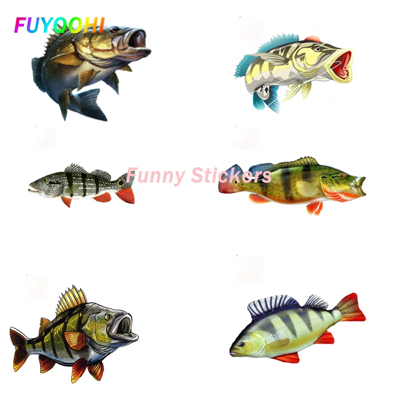 

FUYOOHI Play Stickers Personality Peacock Bass Fish Anime Car Stickers Motorcycle Decal Funny PVC Creativite Laptop Decals Decor