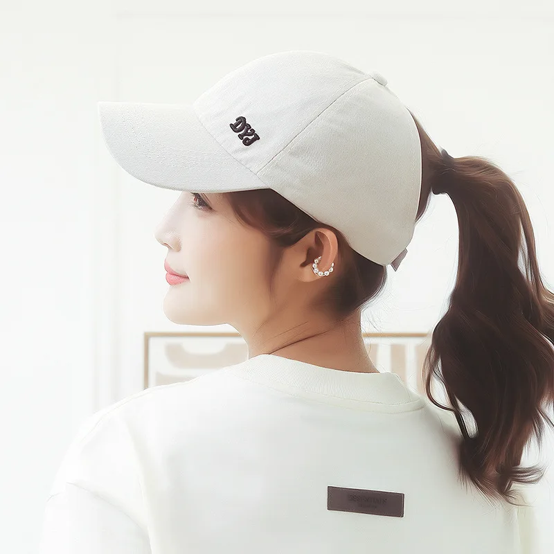 

Pure Color High Ponytail Baseball Cap for Women Girls Sport Running Golf Tennis Caps Bundle Hair Tie High Messy Summer
