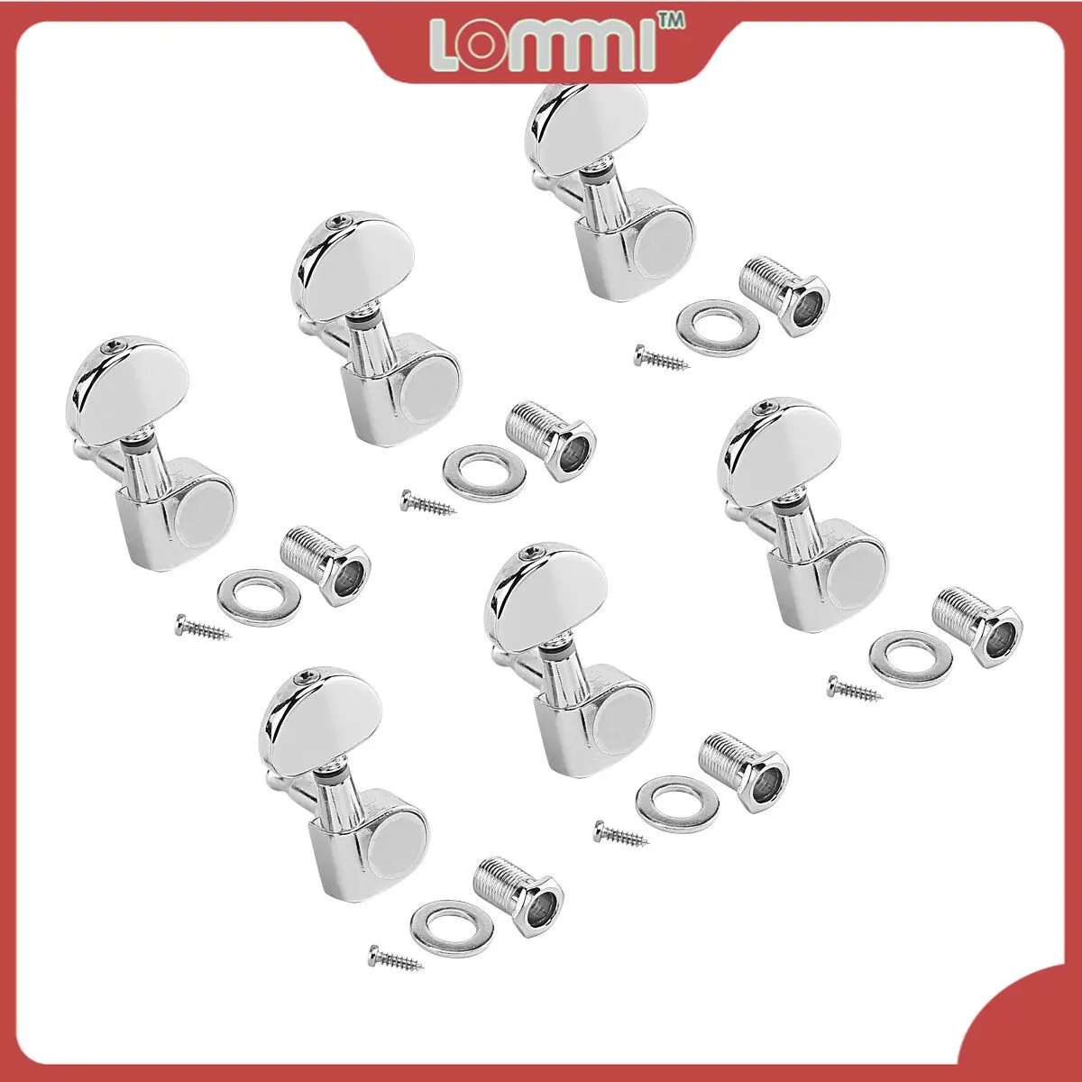 

LOMMI 6R Electric Guitar Tuning Pegs Tuners Keys Machine For Acoustic Parts 6R Chrome Electric Guitar Tuning Pegs SET