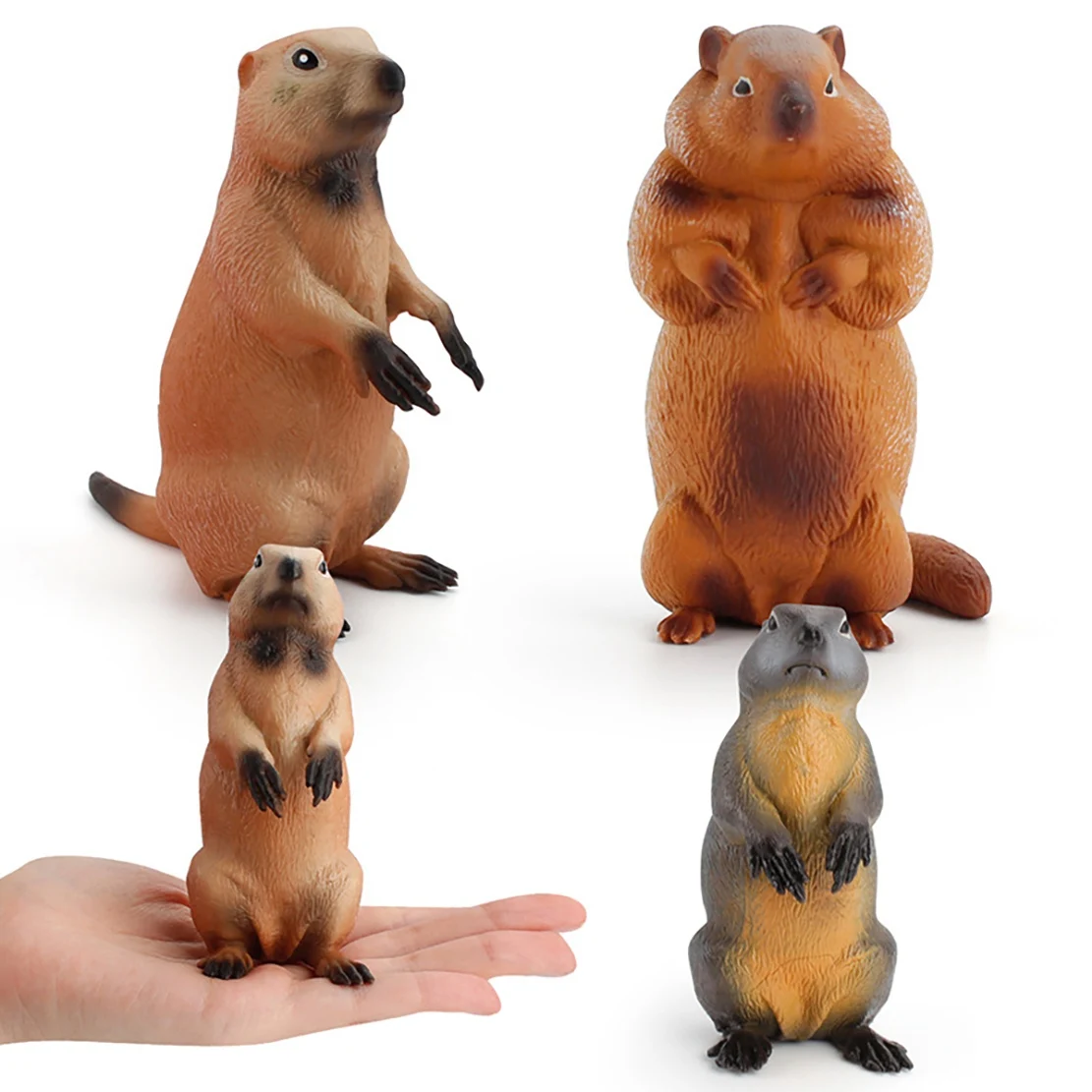 시뮬레이션 숲 야생 동물 솔리드 모델 Groundhog 데스크탑 장식품 조기 교육인지 장난감 어린이 선물