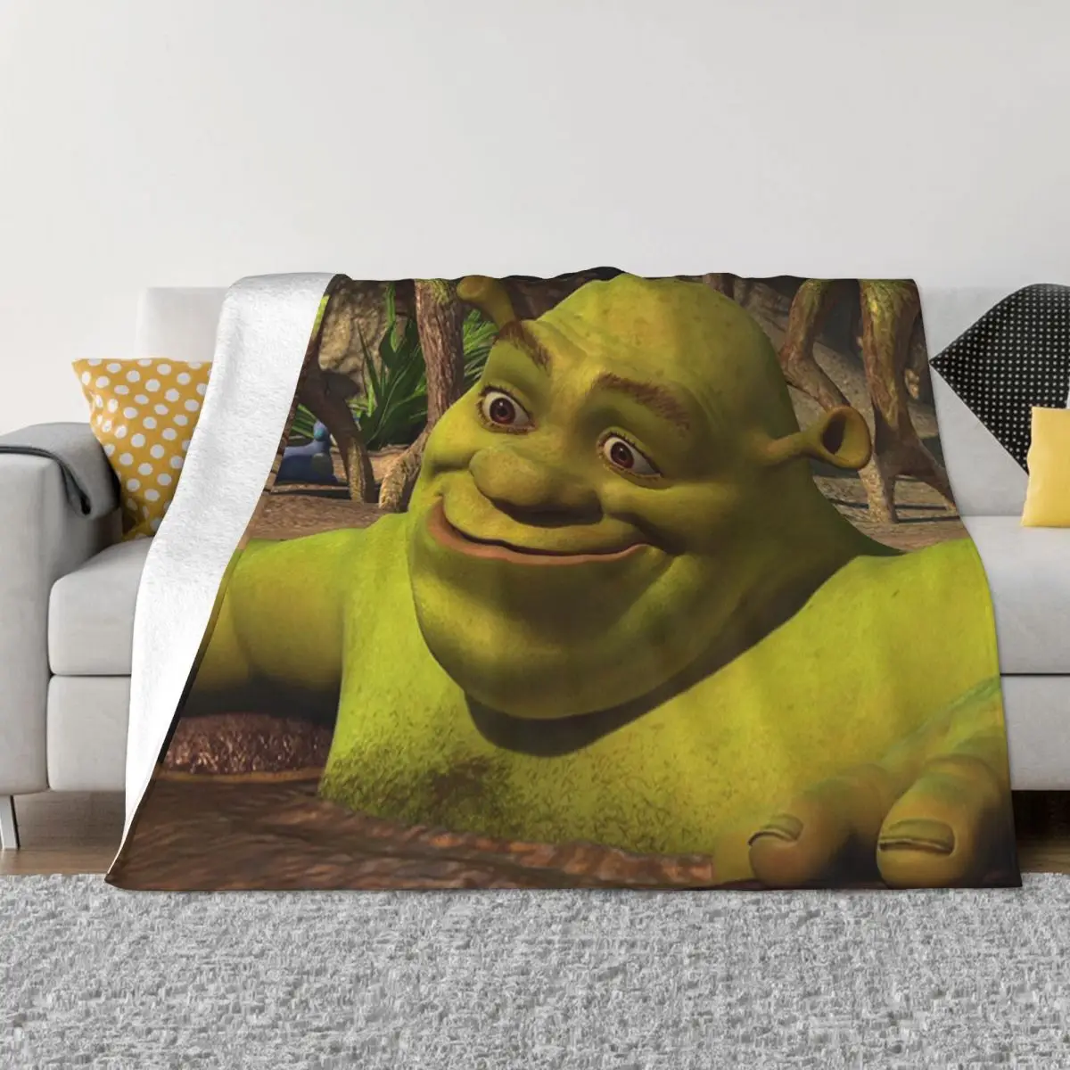 Flannel Throw Blanket Flannel Bedspread Cursed Blankets Shrek