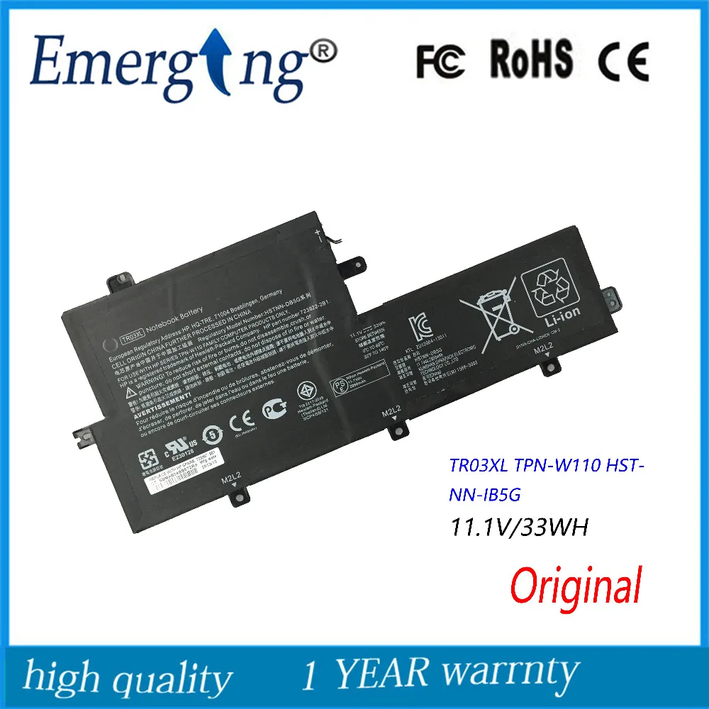 

11.1V 33WH New Laptop Battery for HP TPN-W110 HSTNN-IB5G TR03XL