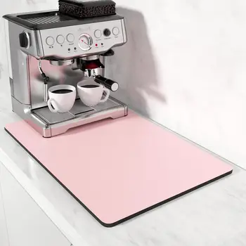 Stendino per piatti rosa Stendino per piatti pieghevole per bancone da cucina Assorbente sopra stendini per piatti Tappetino da cucina multiuso 1