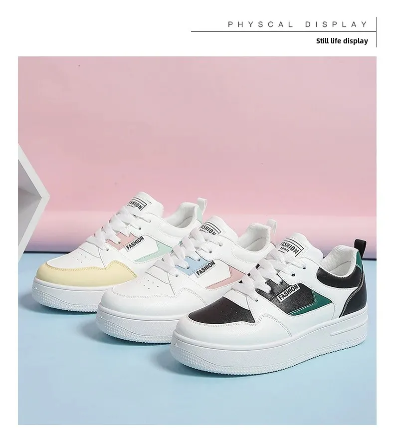 Chaussures de skate à lacets et semelle épaisse pour femmes