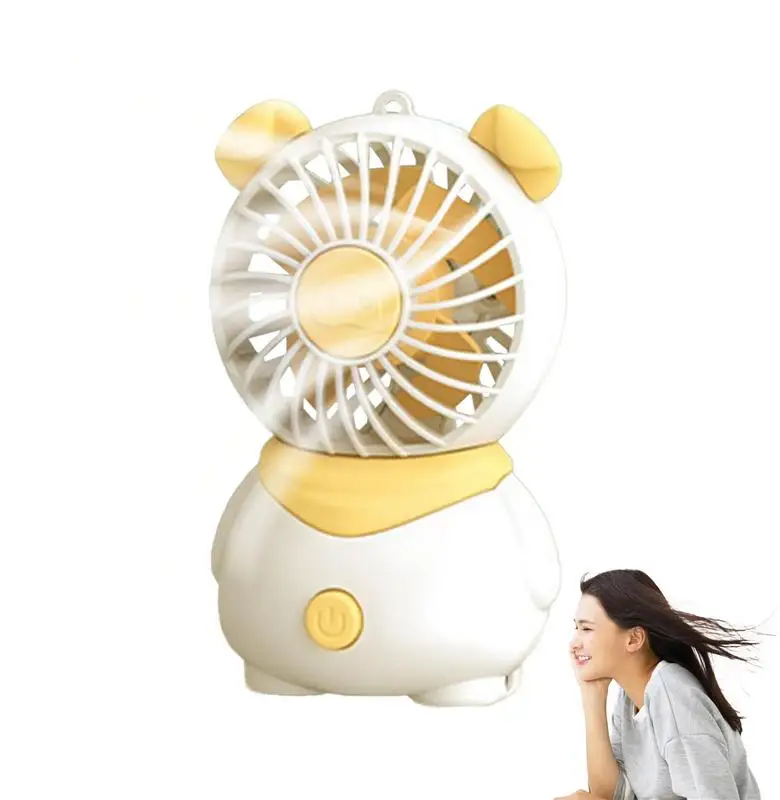 

USB Handheld Fan Table Fan Quiet Cute Pig Design Small Portable 4 Fan Leaves Fan For Home Office Travel Handheld Fan Desktop Fan