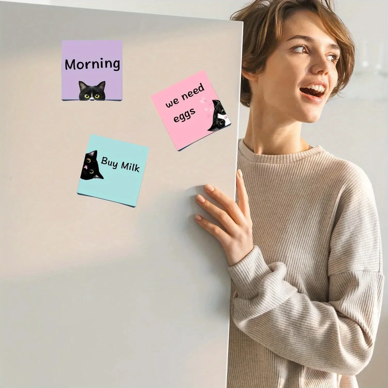Delightful Cat-Themed Sticky Notes Set - Perfect Gift for Cat Lovers and Fun Office Supplies