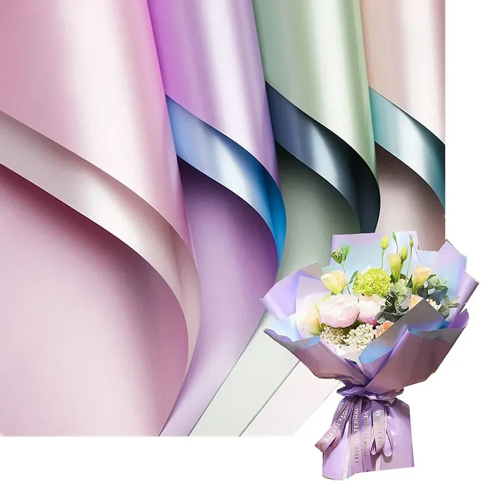Carta Da Regalo Per Fiori - 100 Pezzi/4 Colori Rosa, Impermeabile Per Bouquet - Foto 2