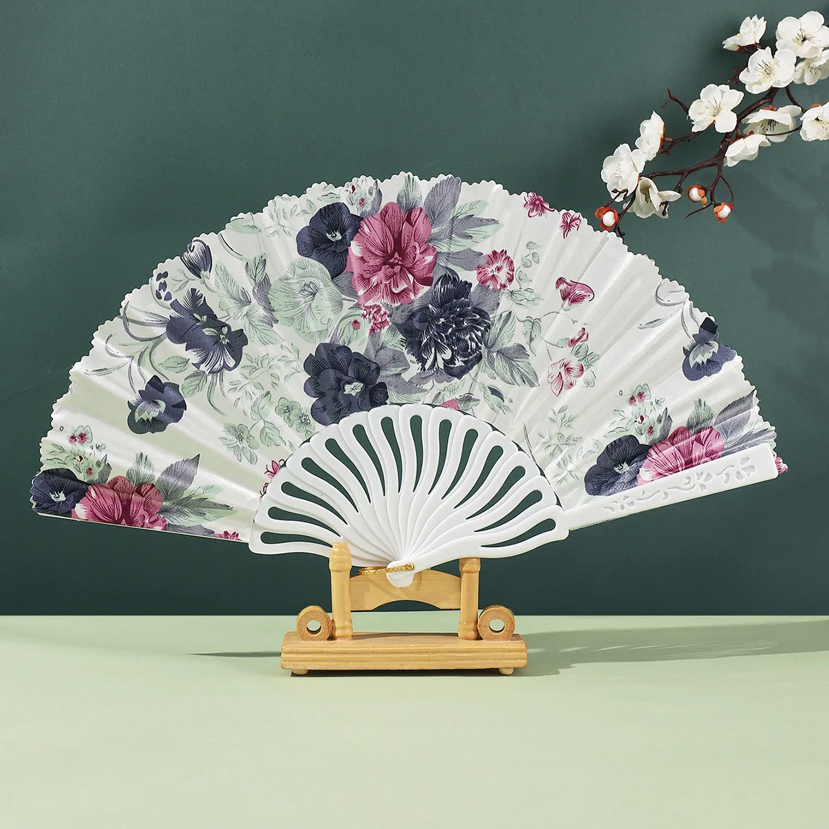 Handpainted Traditonal Chinese Folding Hand Fan--plum Blossom,sumi-e Painting