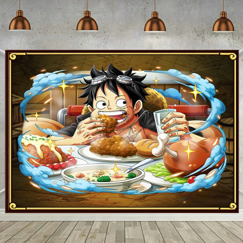 5D DIY Japanese Anime One Piece AB Diamond Painting Kit Luffy Cross Stitch Halloween Christmas Handmade Mosaic Art Gift