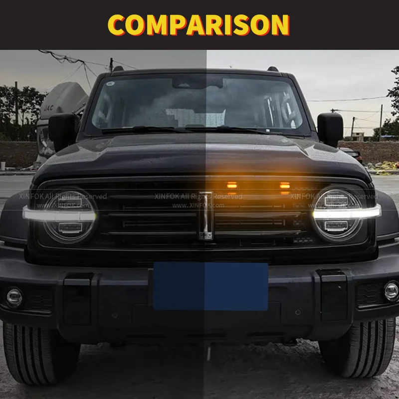 3-Piece Raptor Style Bumper Grille With Amber LED Lights For 2004-2019 Ford F-150 5 thumbnail image