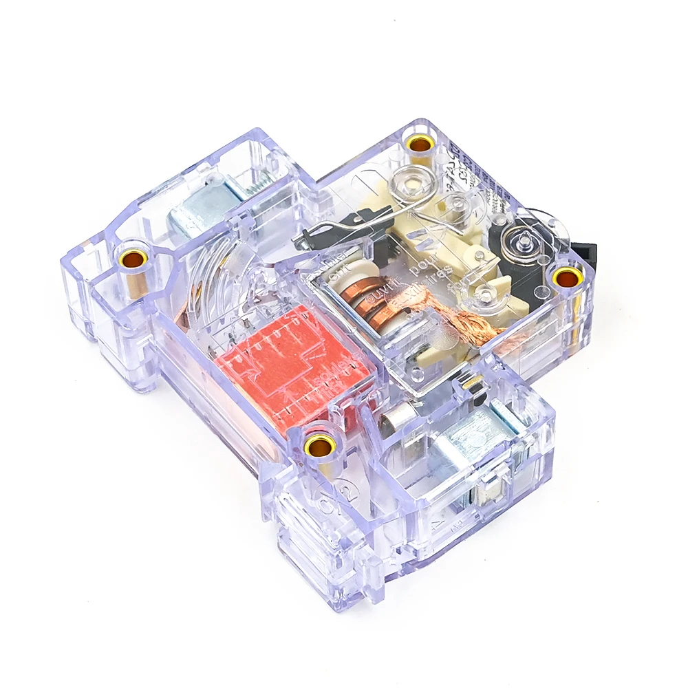 DZ47-63 Transparent Miniature Circuit Breaker Din Rail 1P 6-63A Home Use 230-400V Short Circuit Overload Dual Protection 1 Pcs