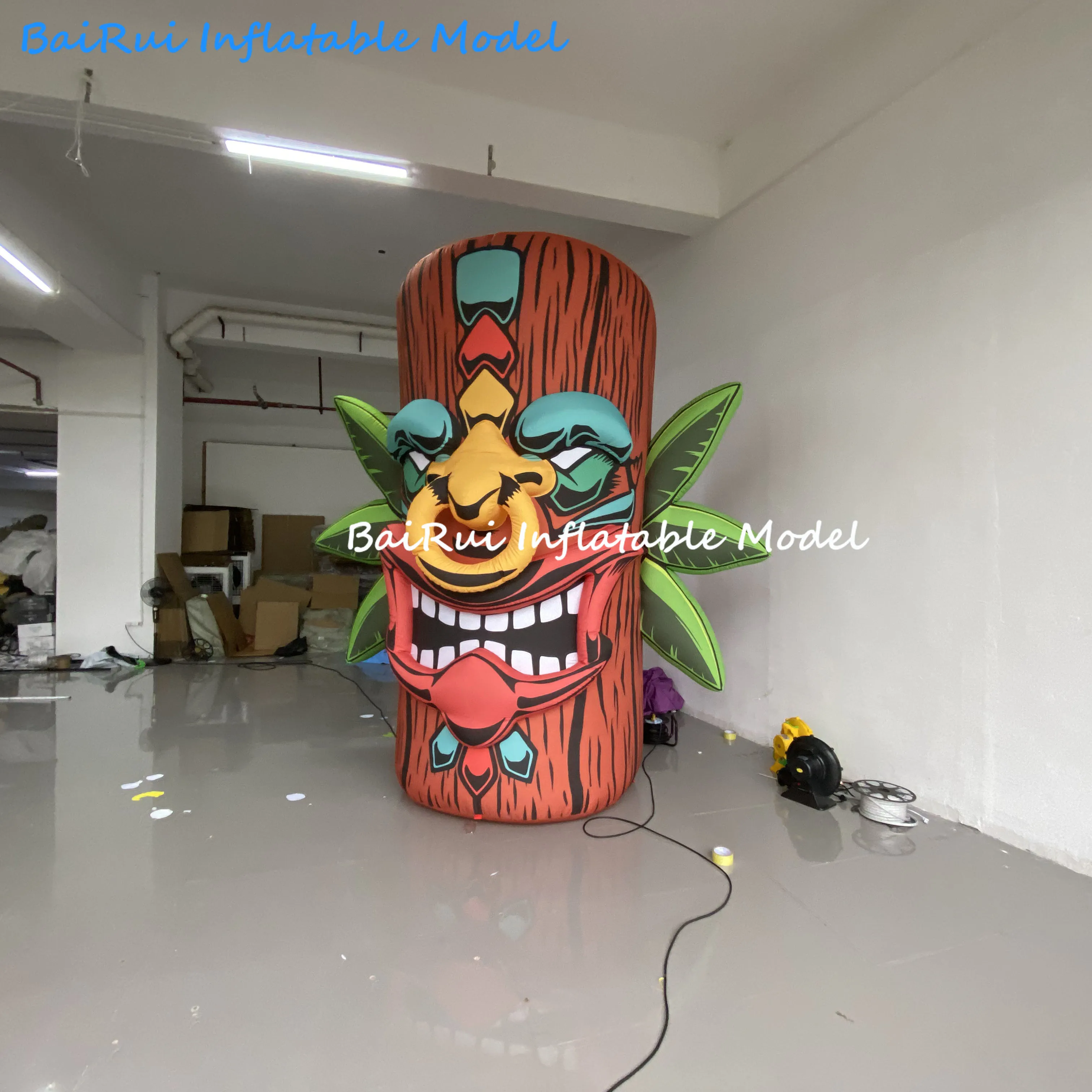 Giant Inflatable Tiki Stump 3D Creative Air Blow Totem Column Nightclub Club Advertising Props for Outdoor Event Decoration