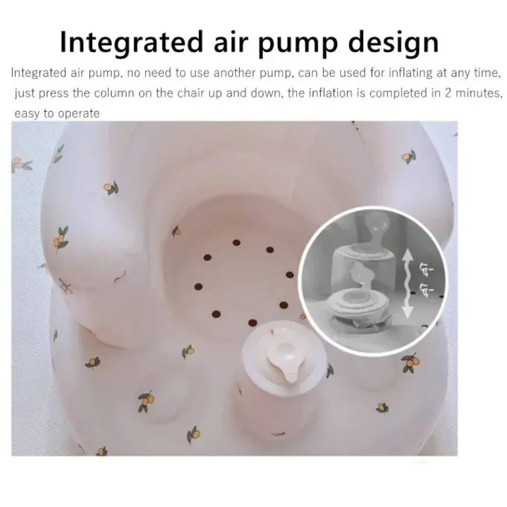 High Quality Cartoon Pattern Inflatable Baby Seat Portable PVC Baby Inflatable Sofa Chair Foldable Furniture Learning Chair