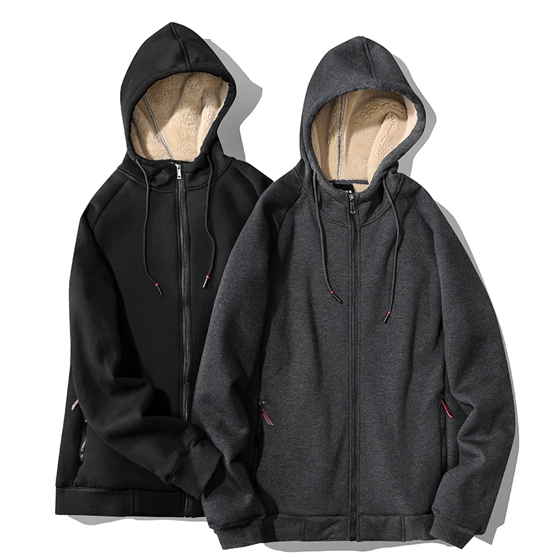 Winter Thicken Hooded cotton winter new plus cashmere men's casual lamb cashmere plus size Hoodie Plush coat L-8XL streetwear 5