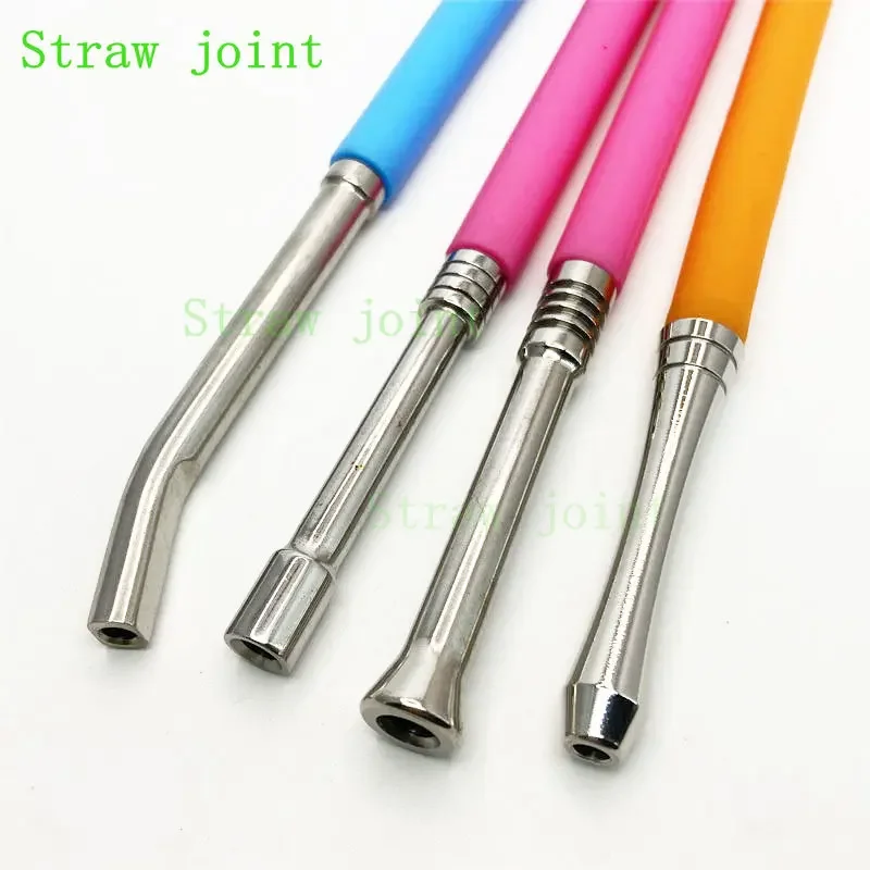 1pc 510 Random Styles Stainless Steel 65mm/70mm/76mm/86mm Long Curved Long Straight Dripper Straw Joint