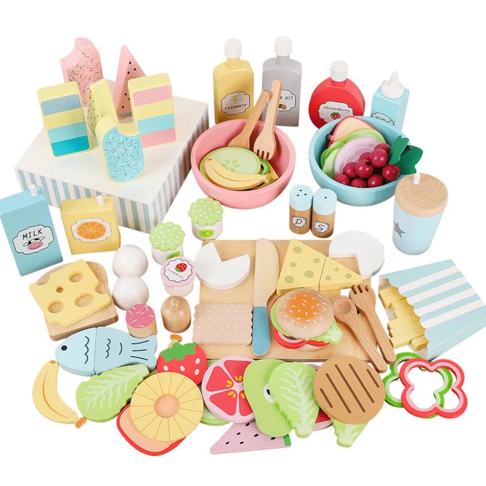 Wooden kitchen toy set image
