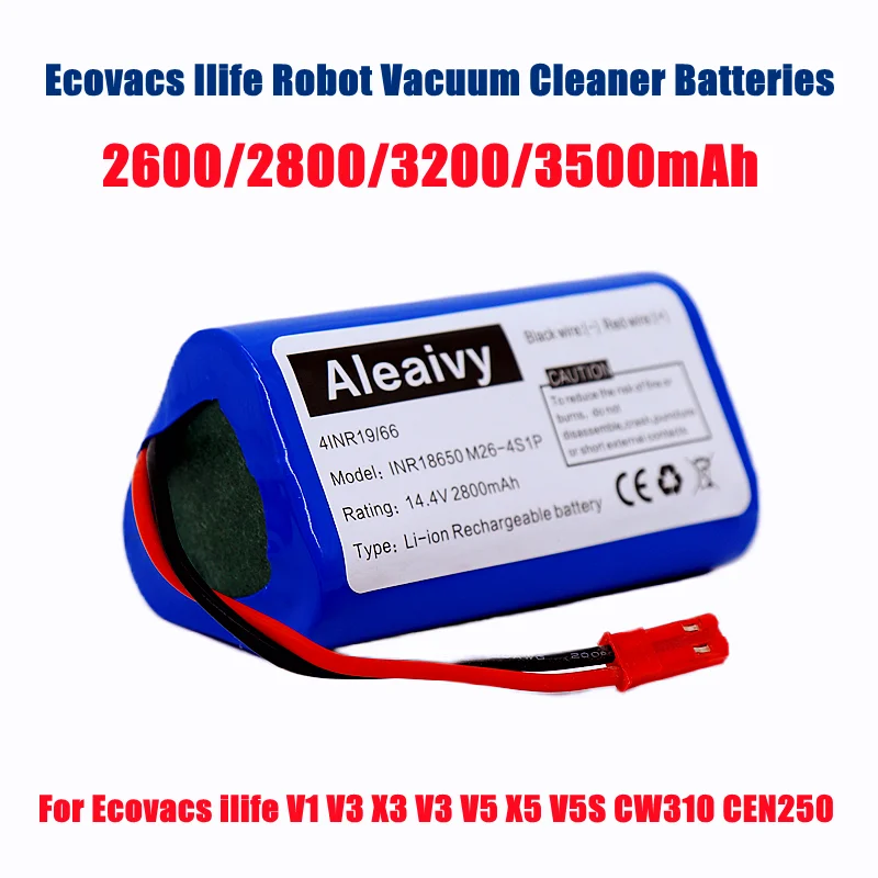 

18650 2600/3200/3500mAh 11.1v Replacement Battery For Ecovacs ilife V1 V3 X3 V3 V5 X5 V5S CW310 CEN250 Robot Cleaner Parts