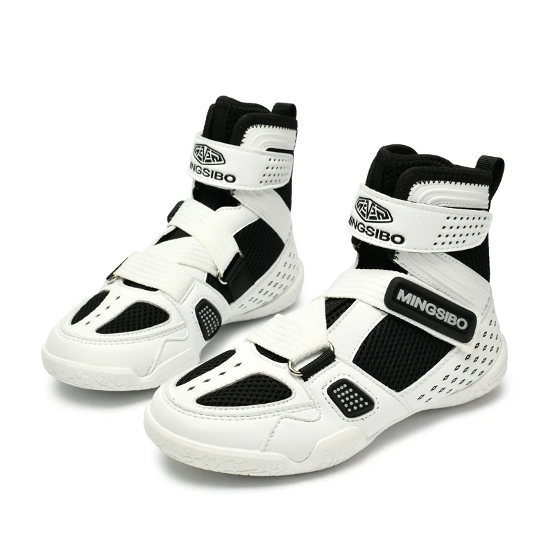 High-top Boxing Shoes Designed For Children wrestling Shoes Breathable and Comfortable Children's Fight Boots30-38
