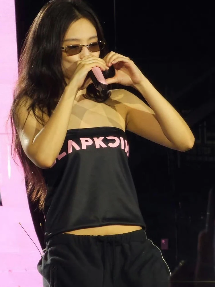 Nibber Basic Sexy Y2K Women Tube Top 2025 Summer Korean Letter Print Sleeveless Simple Streetwear Midnight Party Hottie Vest