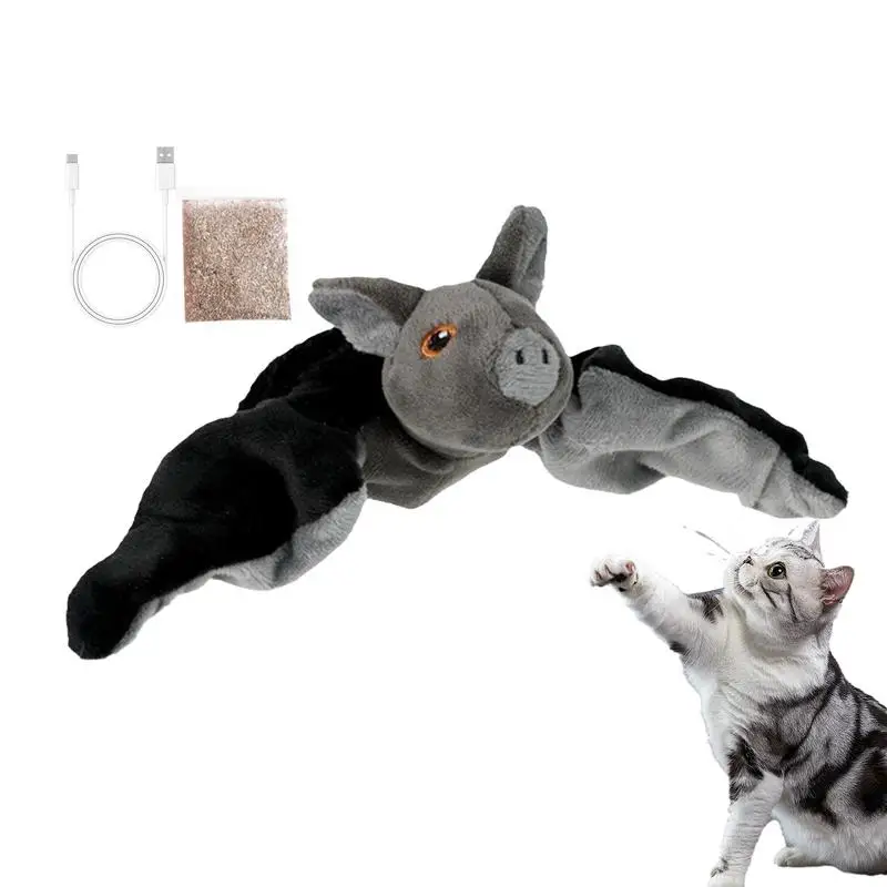 Electric Cat Toy Flapping Wings Cat Toys Intelligent Squeaky Toys Motion Activated Interactive Toy For All Teaser Sticks
