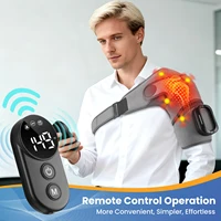 New Magnetic Remote Shoulder Massager,Cordless Heating,  4 Motors Vibration Massage,Timer Hot Compress Shoulder Pad,Muscle Relax 1