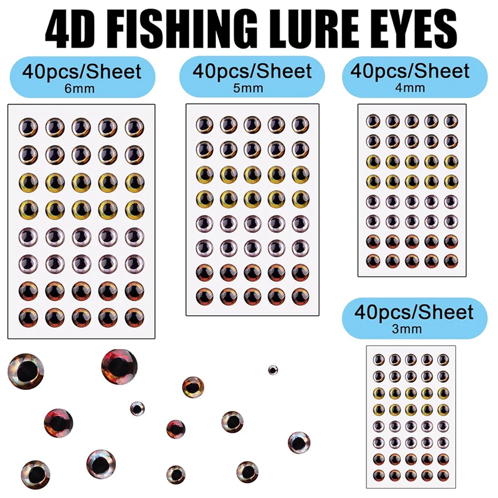 Señuelo De Pesca 4D Ojos Material 336pcs Mosca Atando Kit Con Tamaños