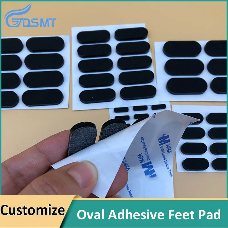 5Pcs Black Silicone Rubber Oval Mat Anti-slip Self Adhesive Rubber