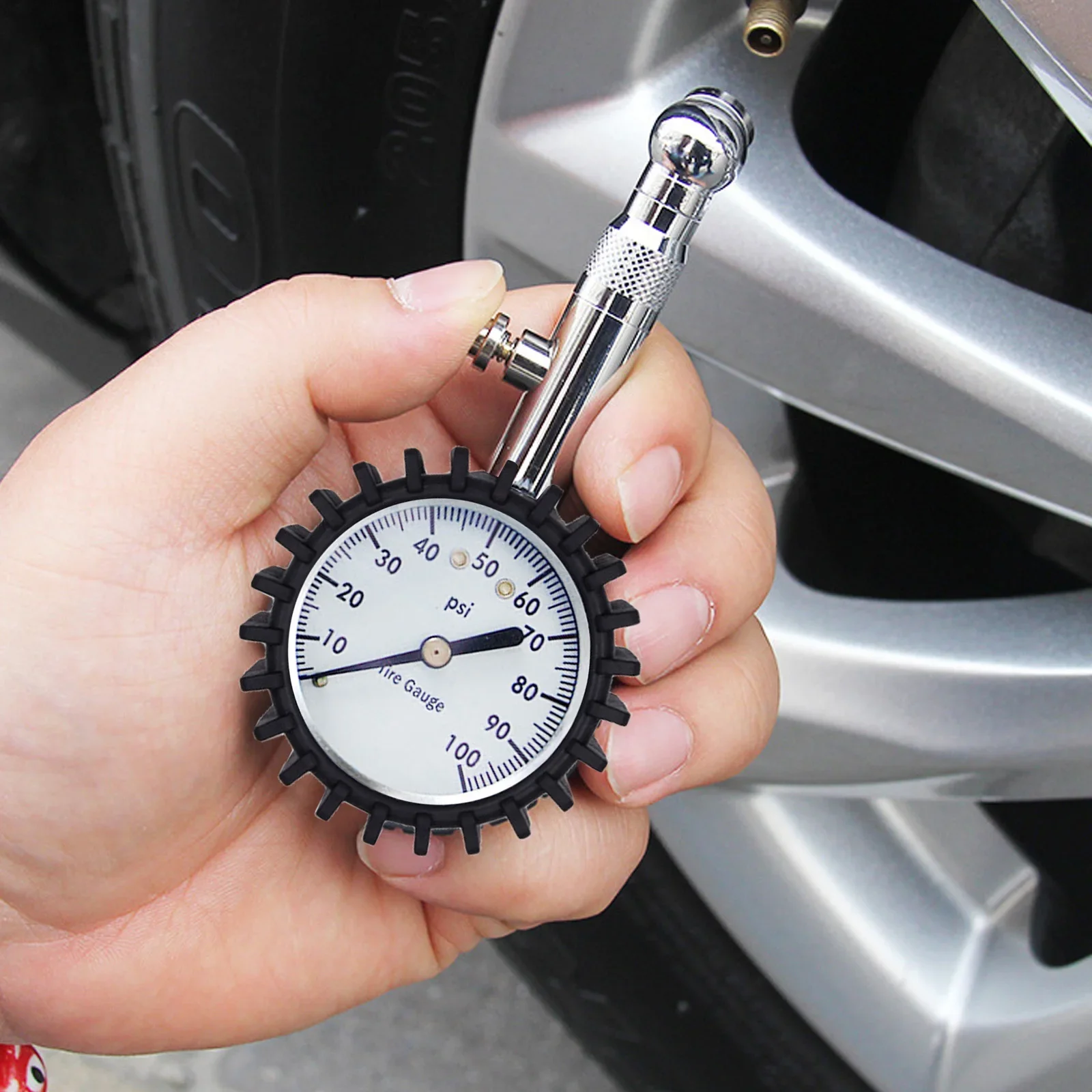 Car tire pressure gauge with 60Psi